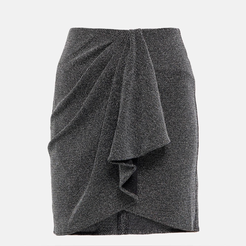 ISABEL MARANT ETOILE SILVER METALLIC MINI SKIRT - Picture 10 of 12